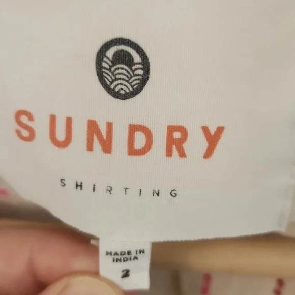 Sundry Anthropologie White Button-Up Polka Dot Size 2 - Picture 10 of 10